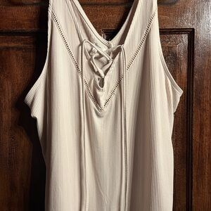 Beige Sleeveless Women's Top
